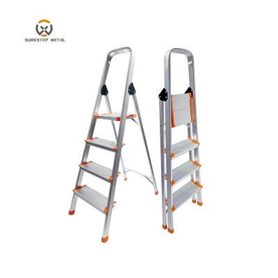 China Folding Ladders Wide Steps Household Ladder Aluminum Folding Ladder For Home Use for sale