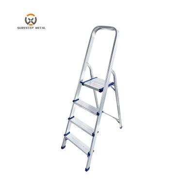 China Folding Ladders Wholesale High Quality Household Aluminum Folding 4 Steps Safety Ladder for sale