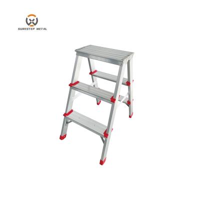 China Folding Ladders Wide Steps Household Aluminum Ladder Chair for sale