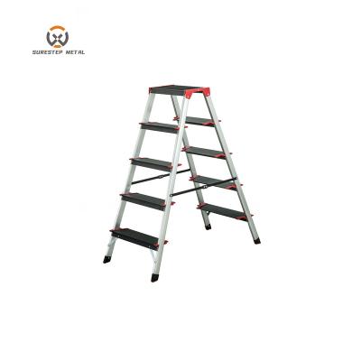 China Aluminum Folding Ladders Technology Production Wide Step Sneaks Ladder for sale