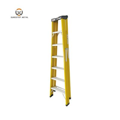 China EN131 folding ladders escalera fiberglass, fire escape ladder extension telescopic step ladders for sale