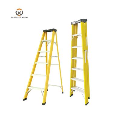 China Folding Ladders Single Side Leaning Ladder Fiberglass Material Frp Foldable Ladder for sale