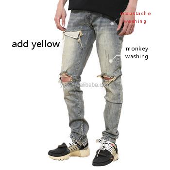 China Fashion breathable hot sale slim jeans for men ripped jeans factory price jeans for sale