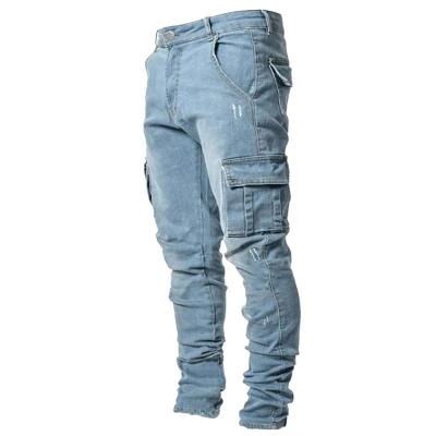 China New Hot Selling High Quality Side Pocket Waterproof Men's Cargo Jeans Zipper Fly Jeans OEM Service for sale