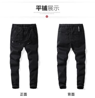 China Breathable elastic waistband for man jeans thin fit black color elastic waistband pants classic type by OEM for sale