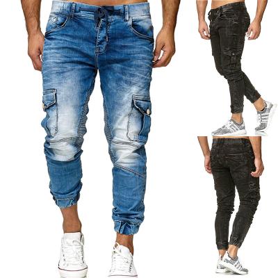 China New Breathable Fashion Slim Fit Men's Denim Elastic Black Pants Stretch Black Jeans For Men for sale