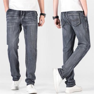 China Wholesale Custom Formal Classic Men's Gray Solid Straight Regular Men's Breathable Jeans From China Factory for sale