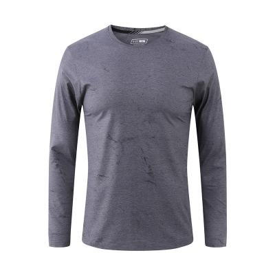 China Anti-Wrinkle Wholesale Customized Comfortable Sporty Little Wrinkle Printed Men's O-Neck Long Sleeve T-Shirt for sale