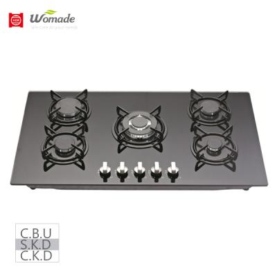 China Glass Top Household 5 Burner Build In Gas Hobs for sale