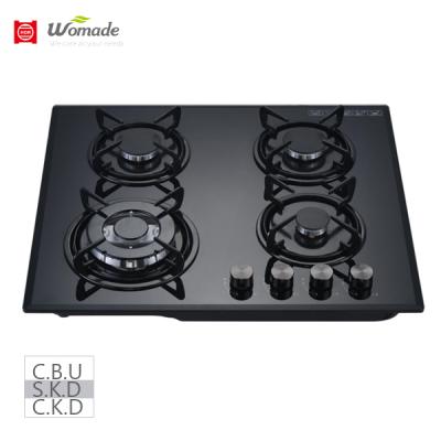 China Household Tempered Glass Top Four Burner LPG Gas Build In Hobs for sale