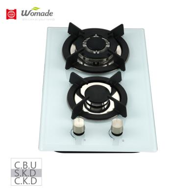 China Hobs Au gas hot sale 2 burner household small white glass main kitchen hob gas hob for sale