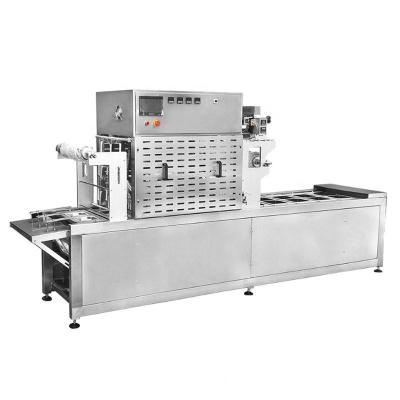 China Automatic Fast Food Food Box Packaging Machines Aluminum Foil Box Sealing Machines Lock Cool Box Sealer for sale