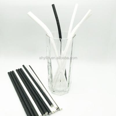 China 100% Biodegradable Black And White Straws Biodegradable Kraft Paper Straws for sale