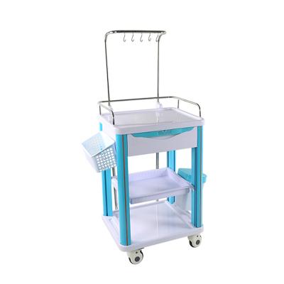 China ABS Easy Clean Nursing Medical Trolley Trolley With Drawers Emergency Crash Trolley For Hospital Clinic for sale