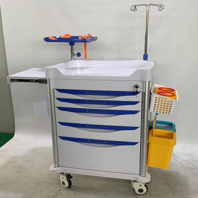 China Trolley ABS Crash Trolley Medical Emergency Trolley Easy Clean Nursing Trolley For Hospital Clinic for sale