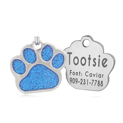 China Promotion Price Factory Supply JEWELED Engraved Dog Tags Paw Pet Tags Instant Cute for sale