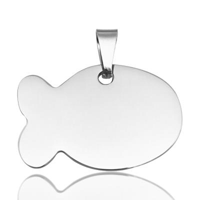 China Factory Supply Wholesale JEWELED Fish Shaped Pet Name ID Tag Creative Stainless Steel Metal Engraved Dog Tag for sale