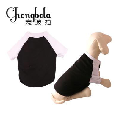 China Viable Wholesale Custom Sublimation Dog T-shirt Blank Raglan Sleeve T-shirt Pet Tee for sale