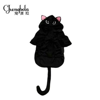 China Viable Custom Black Cat Mascot Dog Costume Pet Clothes With Tails And Ropa Perro Hats for sale