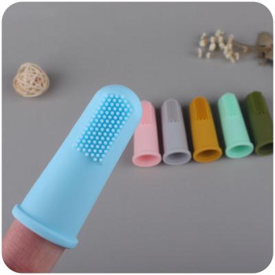 China OEM ODM Baby Finger Toothbrush Foldable Soft Silicone Teether for Kids Oral Hygiene Teeth Clean Training for sale