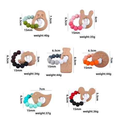 China Wholesale Soft Wooden Guitar Shape Pendant Toy Teether Nursing Teething Toy Teether for sale