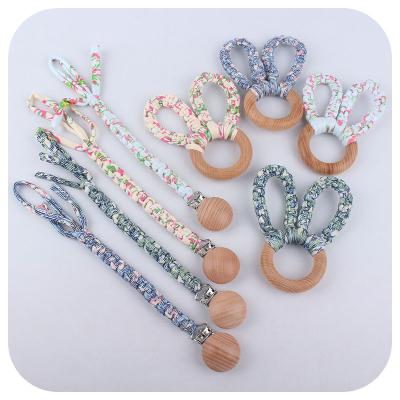 China Natural Eco-Friendly Cotton Braided Cute Rabbit Baby Gift Food Grade Bite Toy Newborn Baby Sensory Teether for sale