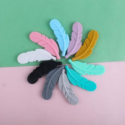 China Soft Toy Food Grade BPA Free Material Baby Chewing Teether Feather Nursing Baby Bead Wholesale for sale