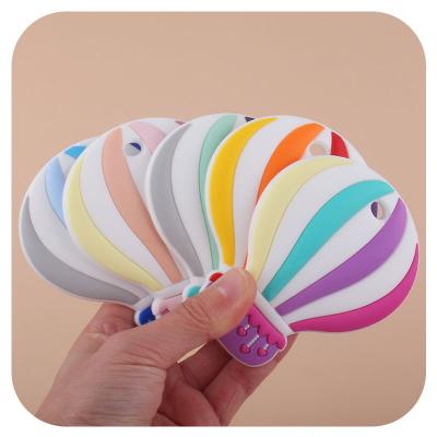 China Toy Hot Air Balloon Shape Food Grade Soft Silicone Teethers For DIY Rattle Nurturing Toy for sale