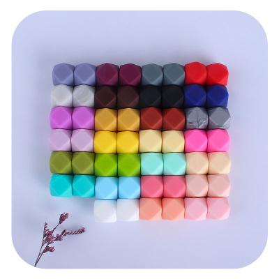 China 14mm Hexagon Safe Silicone Beads DIY Beads Baby Teether Beads For Necklace Pacifier Chain Bracelet for sale