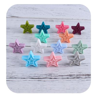 China Food Grade Safe Silicone Baby Care Infant Teething Star Beads For DIY Teether Pacifier Clips Chain for sale