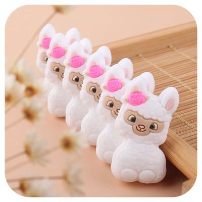 China 100%food grade silicone cute hanging animal sheep soft teether toys silicone Teether born baby teether for sale