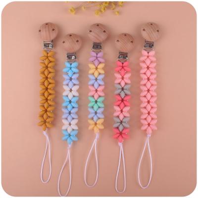 China BPA Free Pacifier Clip Chain Silicone Baby Teething Nursing Dummy Clip Chain For Baby Teether for sale