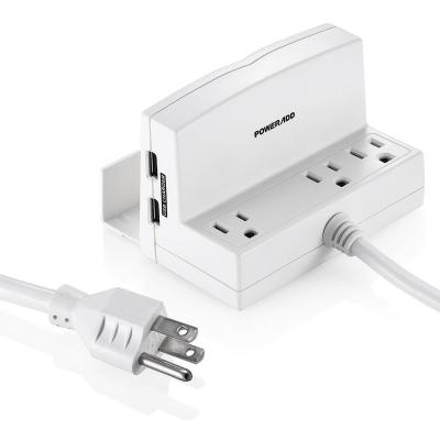 China Desktop Three Outlet Power Strip Bar 2 USB Port Surge Protector Extension Socket for sale