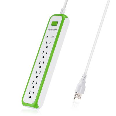 China Commercial Poweradd 6 Outlet Power Strip Surge Protector 900 Joules with 5 Foot Power Cord for sale