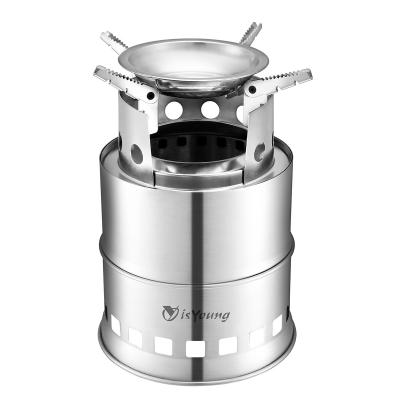 China Stainless Steel Wood Burning Camping Stove With 4 Flexible Non Slip Arm for sale