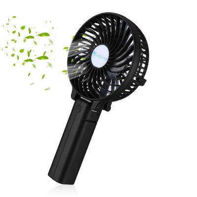 China 3 Speed Black Rechargeable Mini Fan Outdoor Leisure Portable Air Cooling Fan for sale