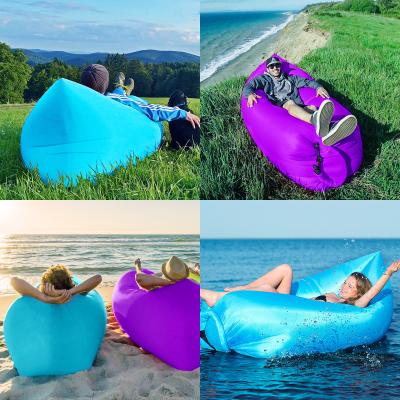 China Inflatable Couch Air Sleeping Sofa Lounger Outdoor Lazy Air Bed with Canopy for sale