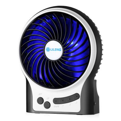 China Rechargeable 3 Speeds LED Mini USB Fan HandHeld Portable Desk Mini Fan for sale