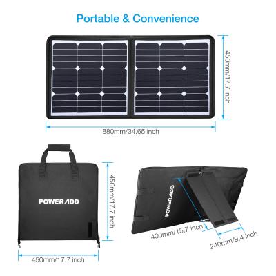 China 50 Watt 18 Volt Foldable Solar Panel Charger High Safely FCC RoHS Certified for sale