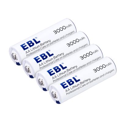 China 1.5 V Lithium Ion Dry Rechargeable Primary Cell Battery 4 Pack AA Size 3000mAh for sale