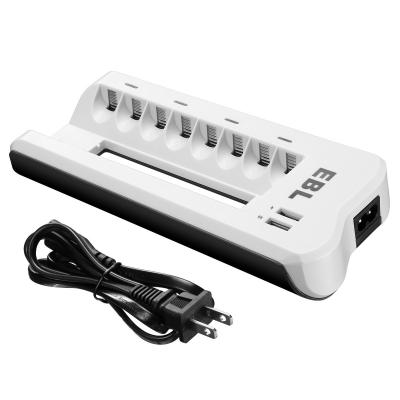 China 8 Slot NI - MH NI - CD AA Battery Charger 100 - 240V With Dual USB Output for sale