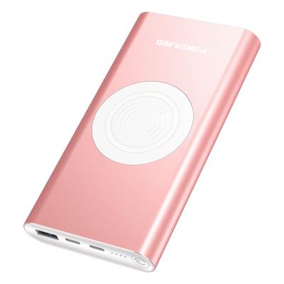 China Poweradd Wireless Charging External Battery 10000mAh Qi Wireless Power Bank Charger for sale