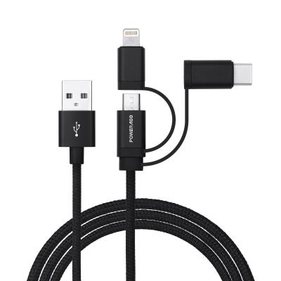 China 3 - In - 1 Micro Usb Charging Cable 1 Meter Length With Nylon Braided Material for sale