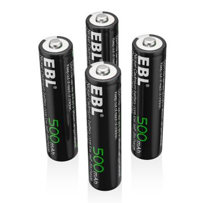 China EBL AAA Rechargeable Batteries, 1.2V 500mAh NiCd Battery Pack for Solar Lights, Garden Lights for sale