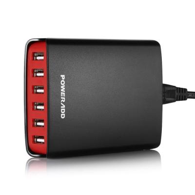 China 50W 6 Port USB Charger Smart Multi Port Wall Charger for iPhone ipad for sale