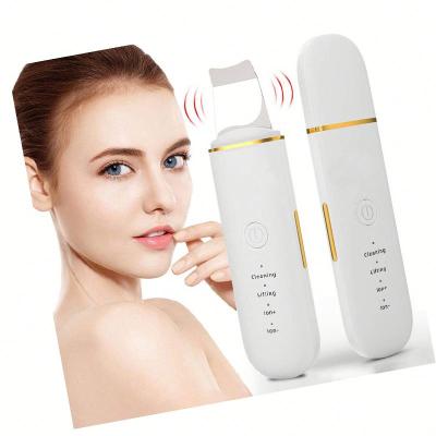 China Portable Blackhead Removal Exfoliator Professional DEEP CLEANSING Face Spatula Peeling Ultrasonic Beauty Machine Skin Scrubber for sale