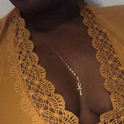 China Other Anniyo Ankh Cross Necklace Woman Girls Gold Pendant / Egyptian Silver African Hieroglyphics Jewelry Charms Egypt Cross Necklace for sale