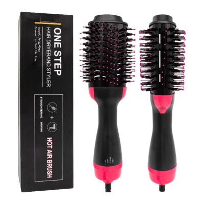 China Hair Straightening Brush 2020 Amazon Hot Sale One Step Hot Air Comb Hair Dryer Brush Salon Professional Hair Straightener Brush for sale