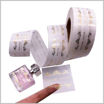 China Waterproof Logo Sticker Transfer Label For Perfume Bottle Perfume Stickers Label for sale