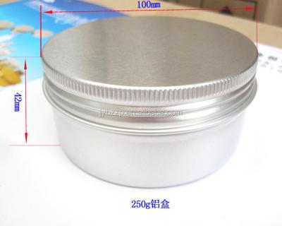 China Canned food round aluminum tin can 100mm wide, 250gr aluminum size aluminum packing can.big jar for sale